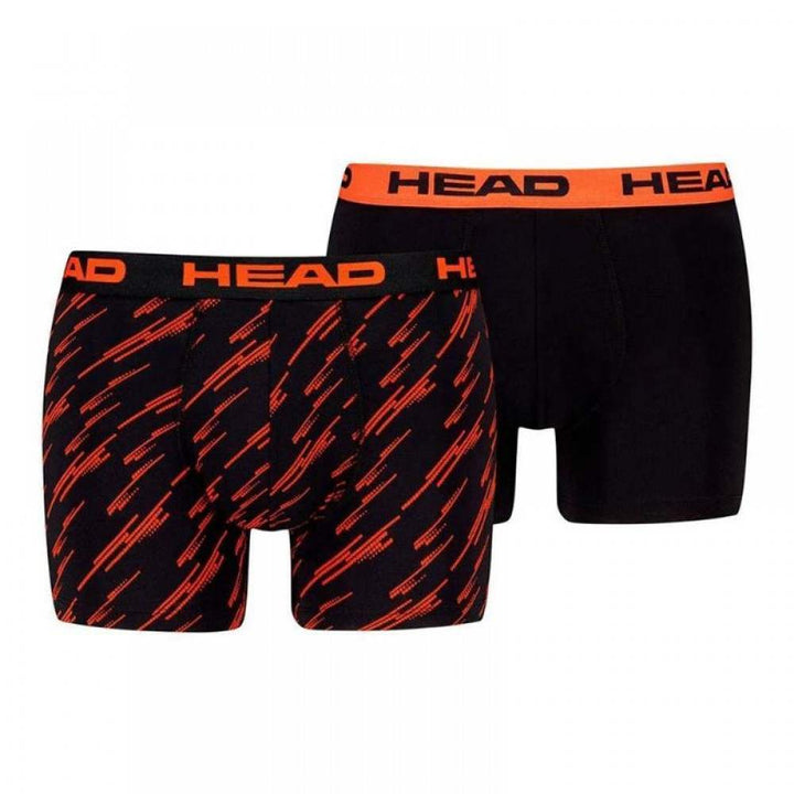 Boxers Head Impresso Laranja Preto 2 Unidades