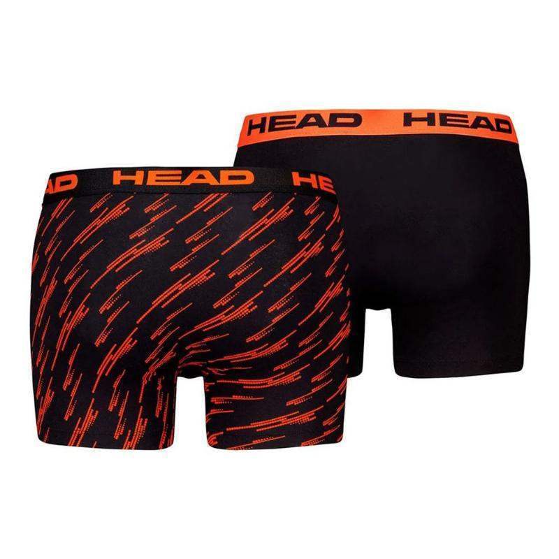 Boxers Head Impresso Laranja Preto 2 Unidades