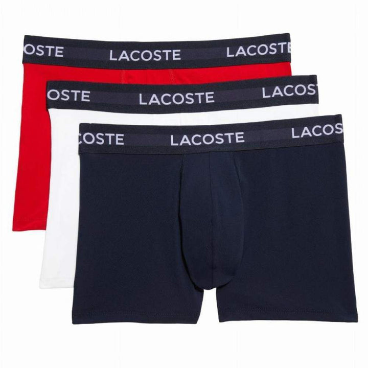 Boxers Lacoste Azul Marinho Branco Vermelho 3 Unidades