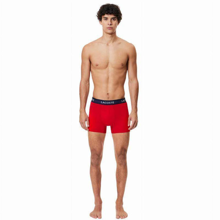 Boxers Lacoste Azul Marinho Branco Vermelho 3 Unidades