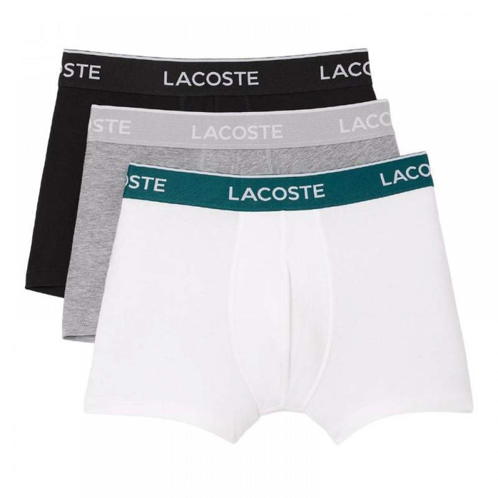 Boxers Lacoste Casual Preto Branco Cinzento 3 Unidades