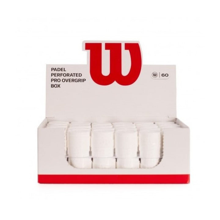 Caja Wilson Pro Padel Perforado Blanco 60 Overgrips
