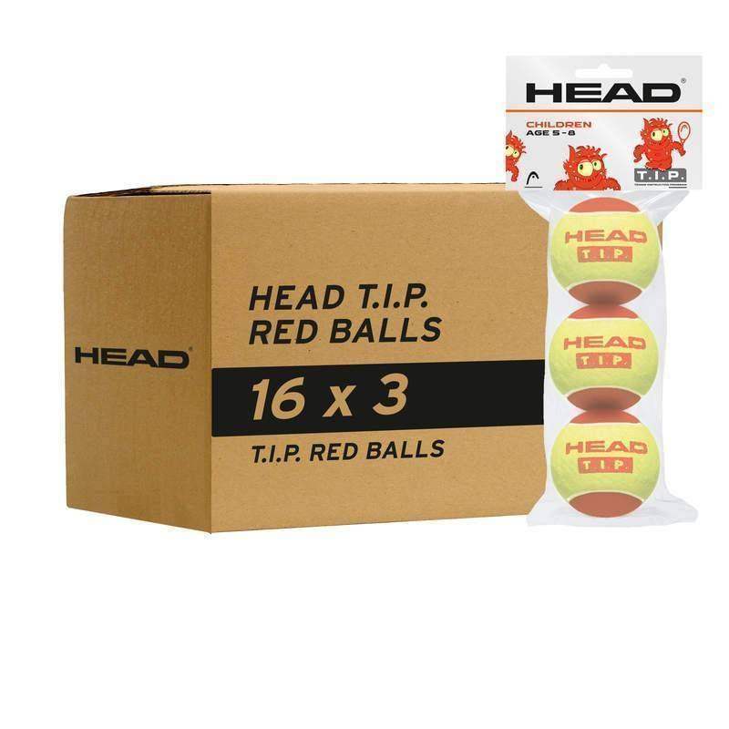 Box 48 Balls - 16 Packs of 3 pcs - Head TIP Red