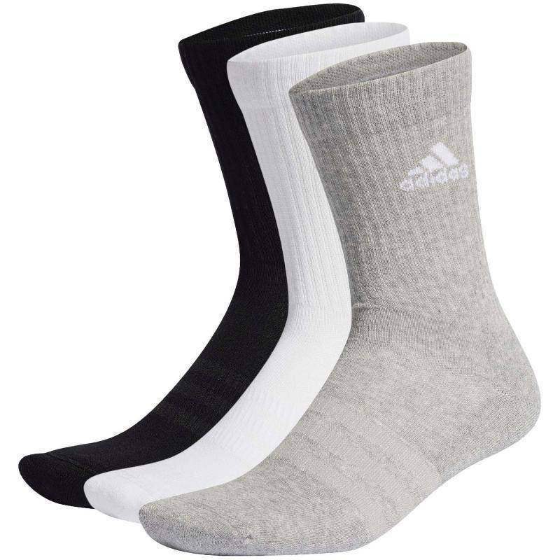 Adidas Cushioned Classic Socks White Black Gray 3 Pairs