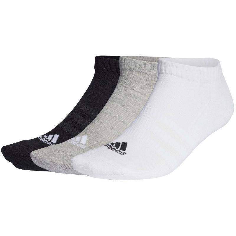 Meias Adidas Ankle SPW Cushioned preto branco cinzento 3 pares