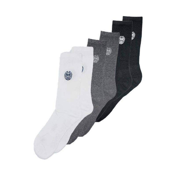 Bidi Badu Don Carlito XXL Crew Move Socks Gray Black White 6 Pairs