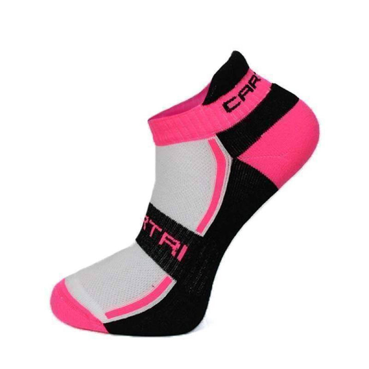 Cartri Slash Crew Socks White Fuchsia 1 Pair