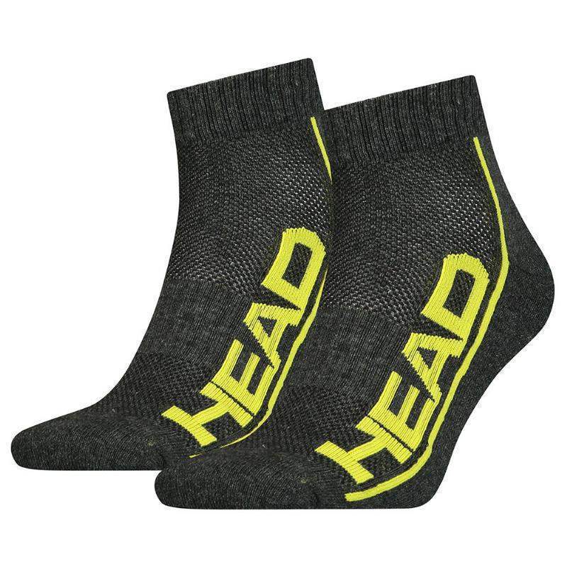 Head Performance Quarter Socks Lime Gray 2 Pairs