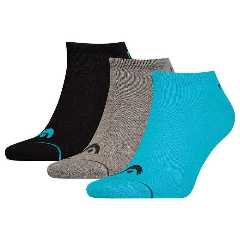 Head Sneaker Socks Blue Gray Black 3 Pairs