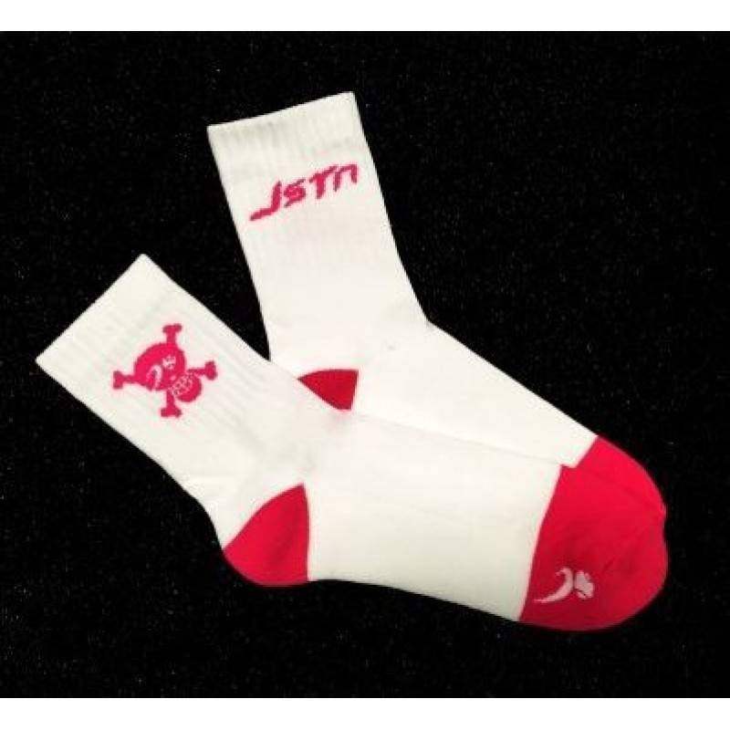 Just Ten Socks White Pink 1 Pair
