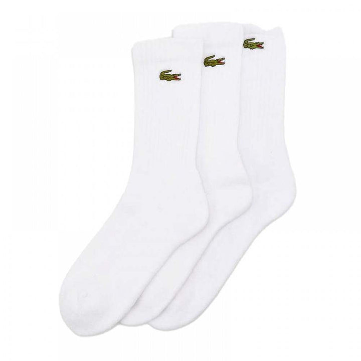 Calcetines Lacoste Sport Corte Alto Blanco 3 Pares