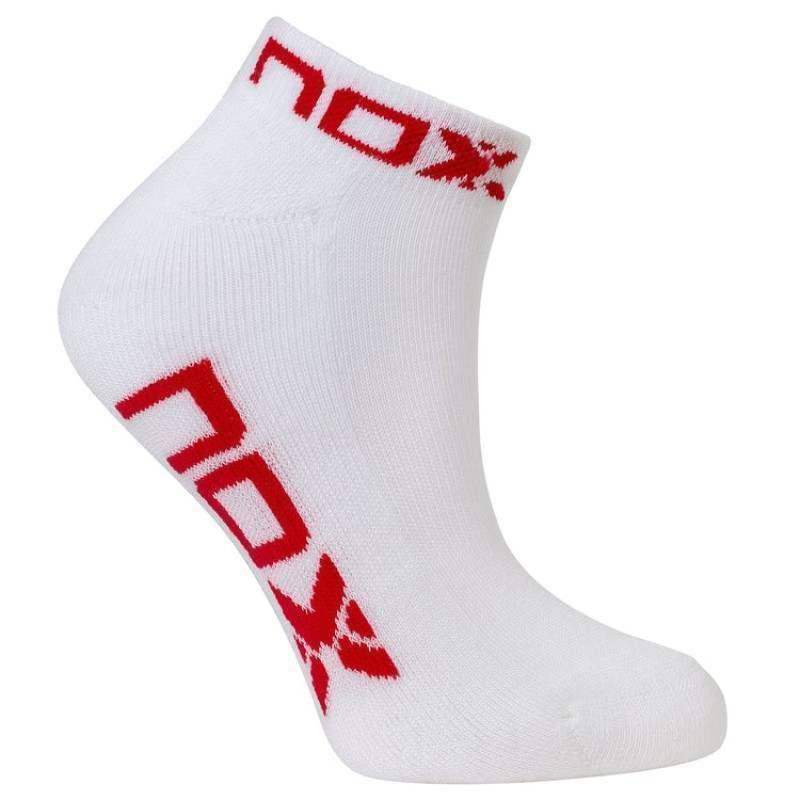 Nox Ankle Socks White Red 1 Pair
