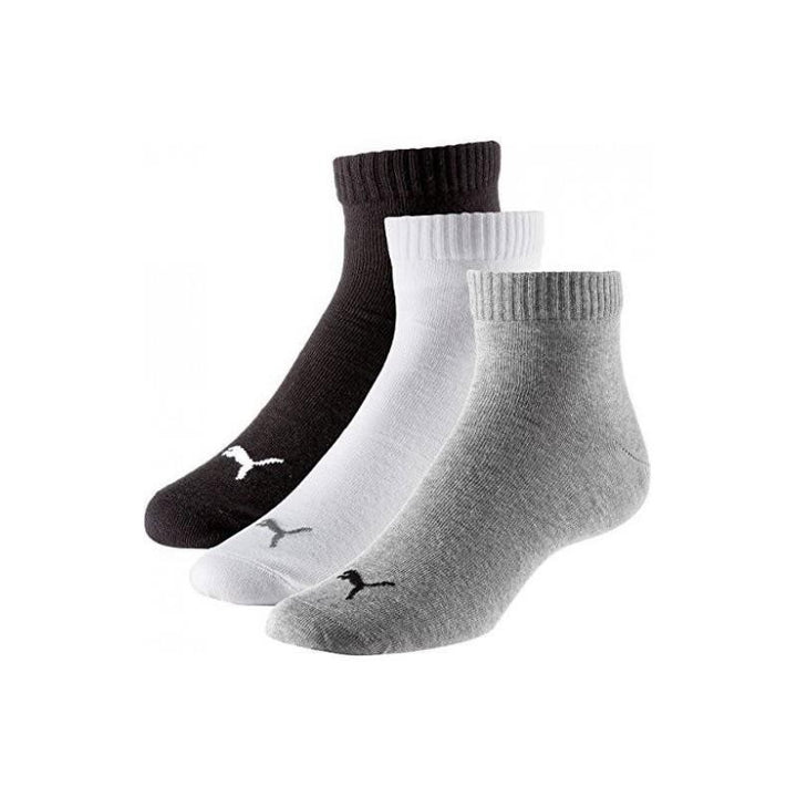 Puma Quarter Socks Black White Gray 3 pairs