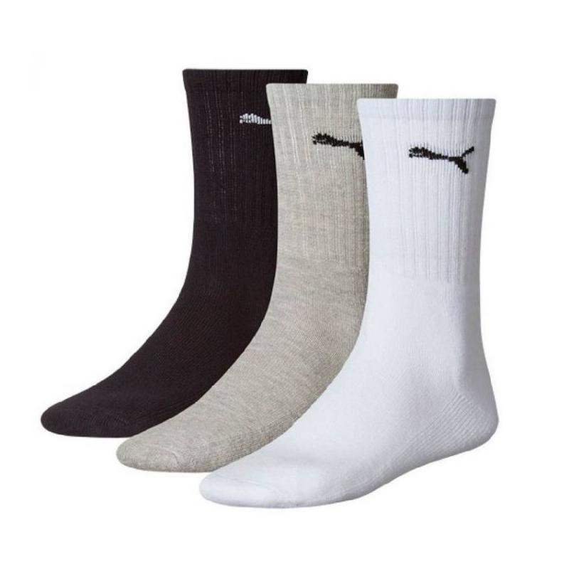 Puma Regular Crew Socks Black White Gray 3 pairs