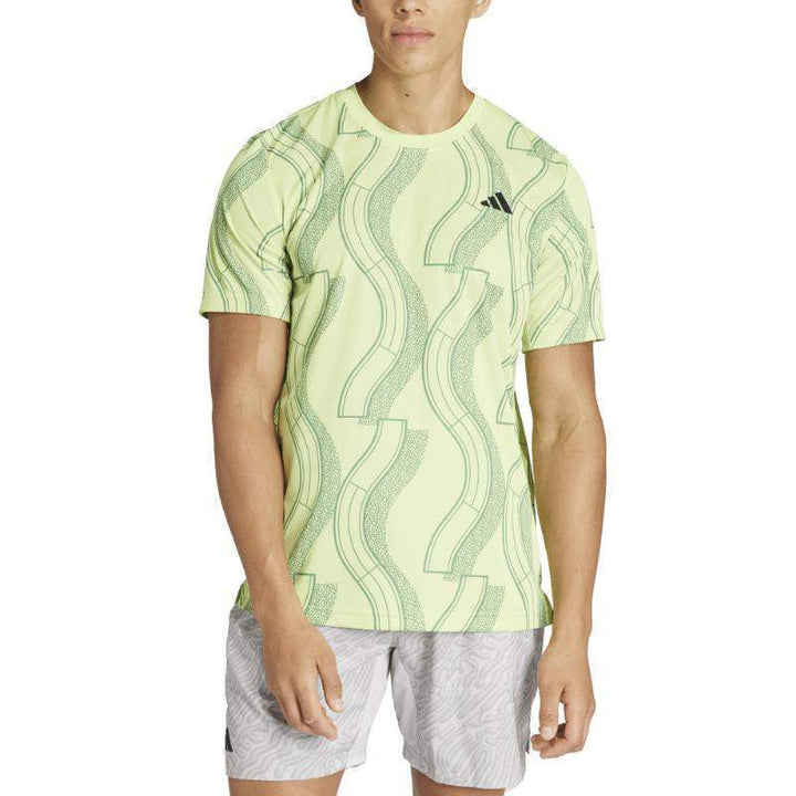 T-shirt Adidas Club Graphic verde limão