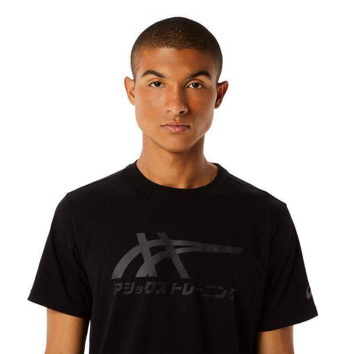 Camiseta Asics Tiger Perfomance Cotton preto cinza grafite