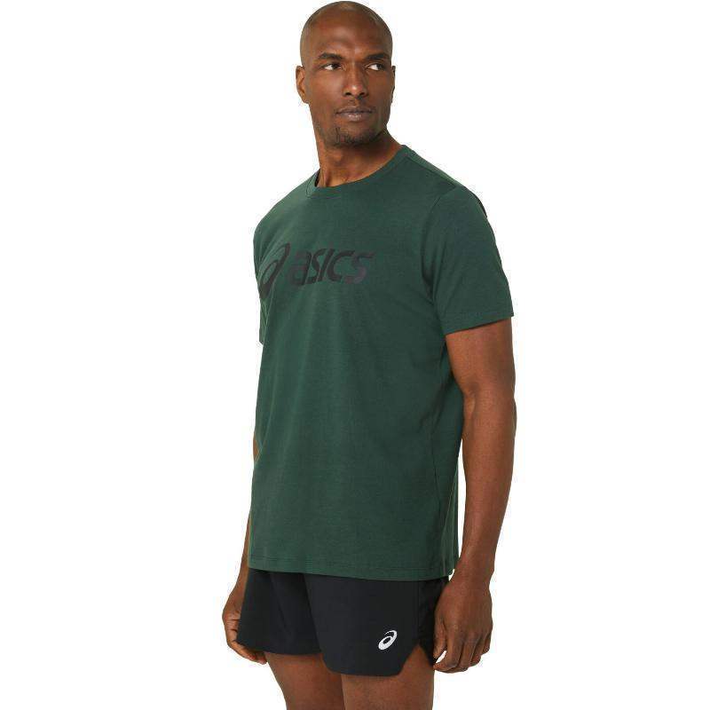 Asics Big Logo T-shirt Forest Green Black