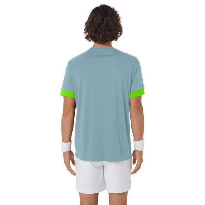 Camiseta Asics Court Azul Limão Elétrico