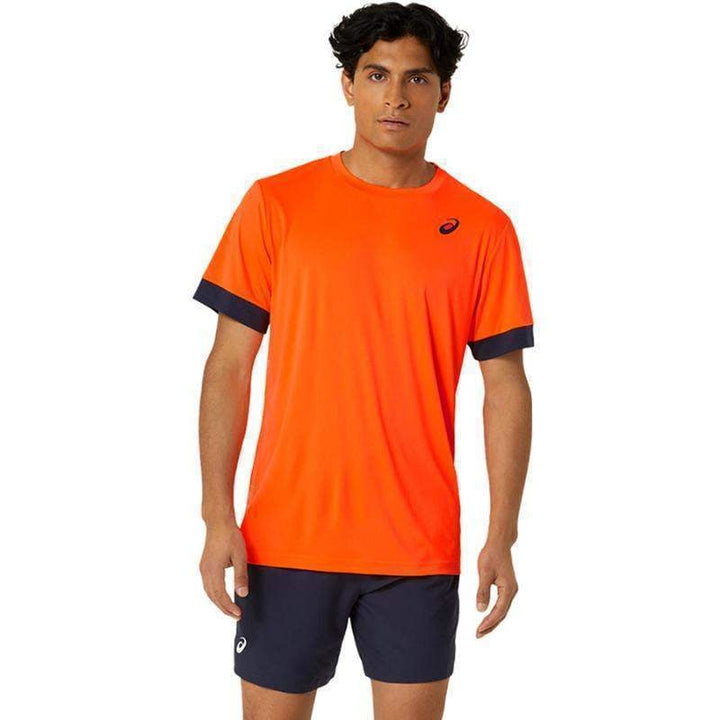 Asics Court T-Shirt Orange Midnight Blue