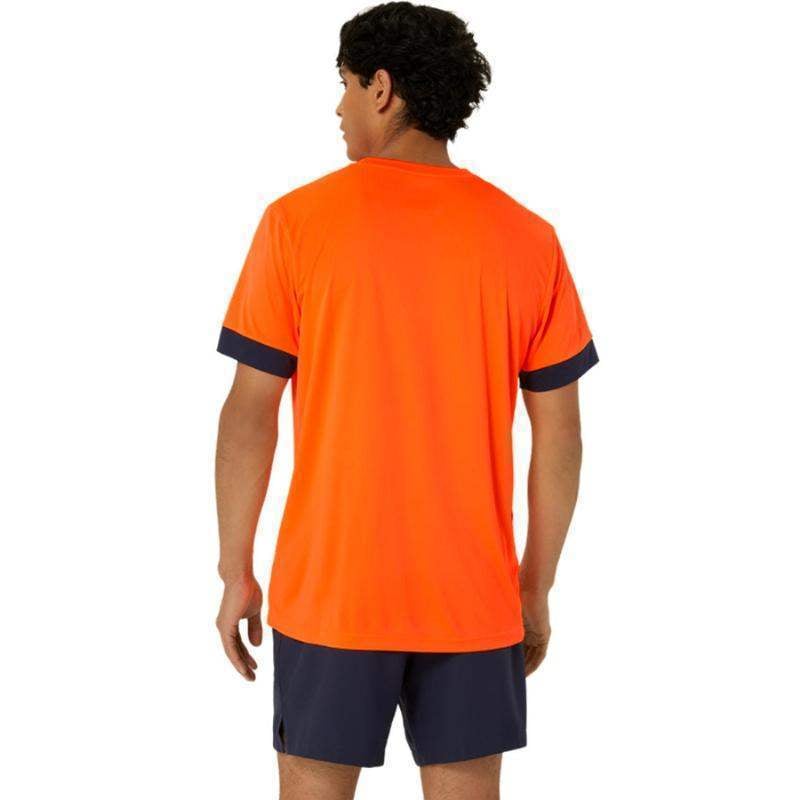 Asics Court T-Shirt Orange Midnight Blue