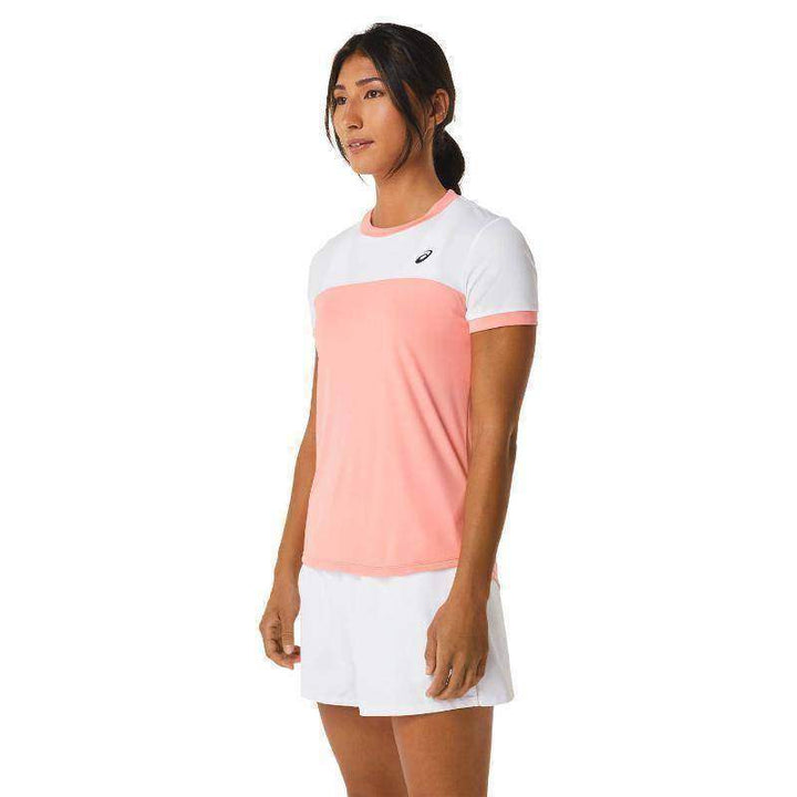 T-shirt Asics Court SS rosa branco