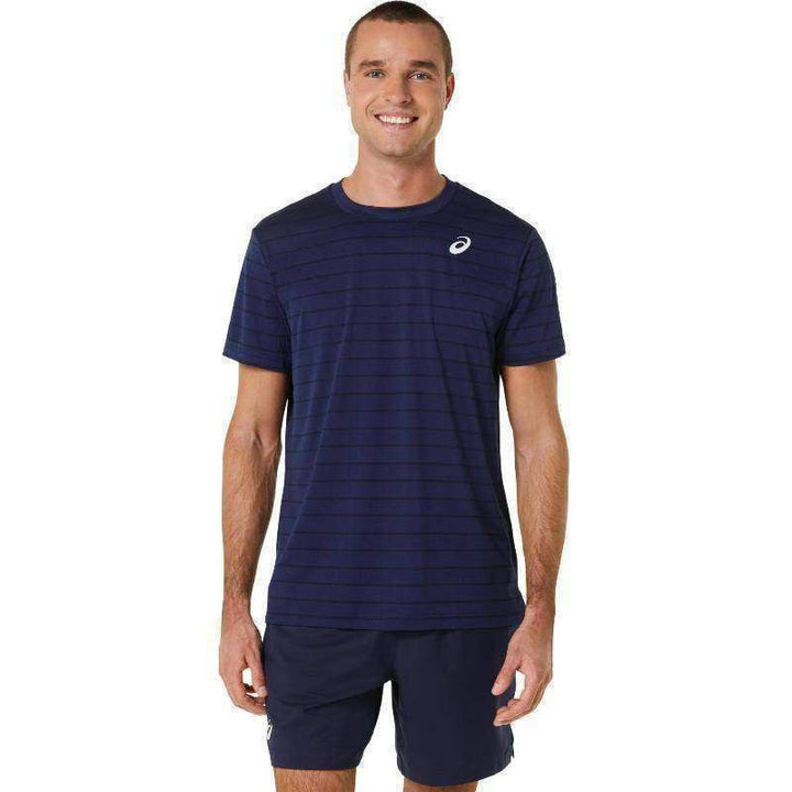 Asics Court Stripe T-shirt Navy Black