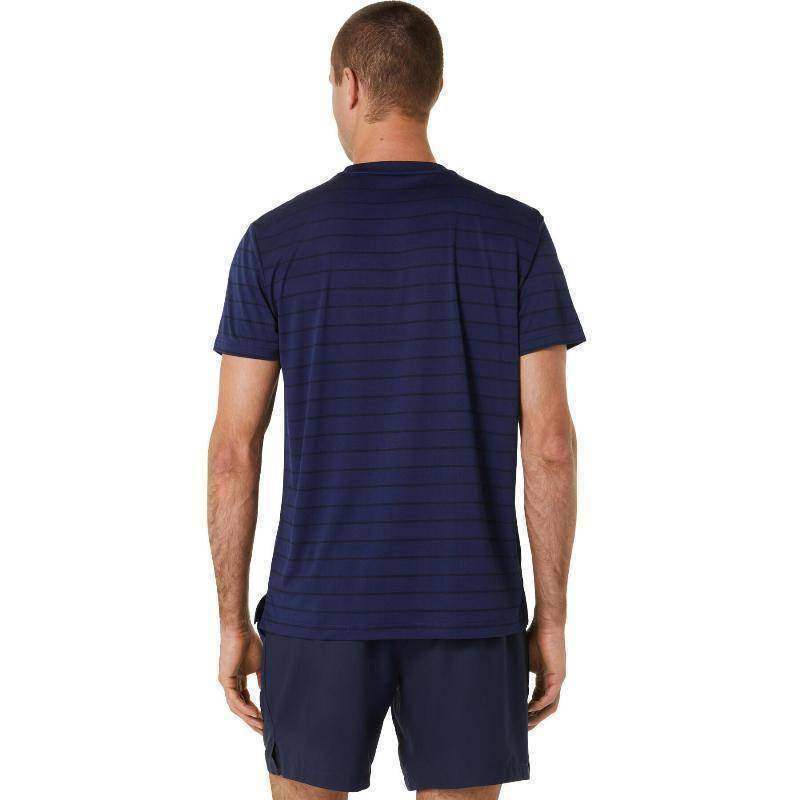 Asics Court Stripe T-shirt Navy Black