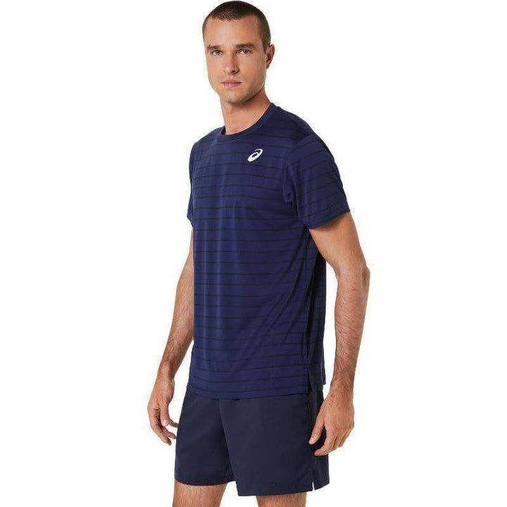 Asics Court Stripe T-shirt Navy Black