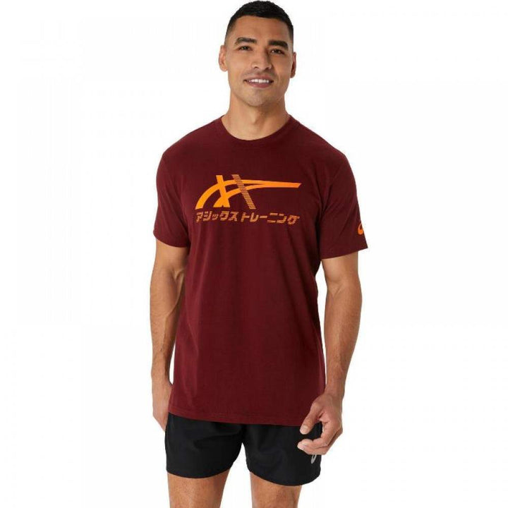 Camiseta Asics Tiger Grante Laranja Brilhante