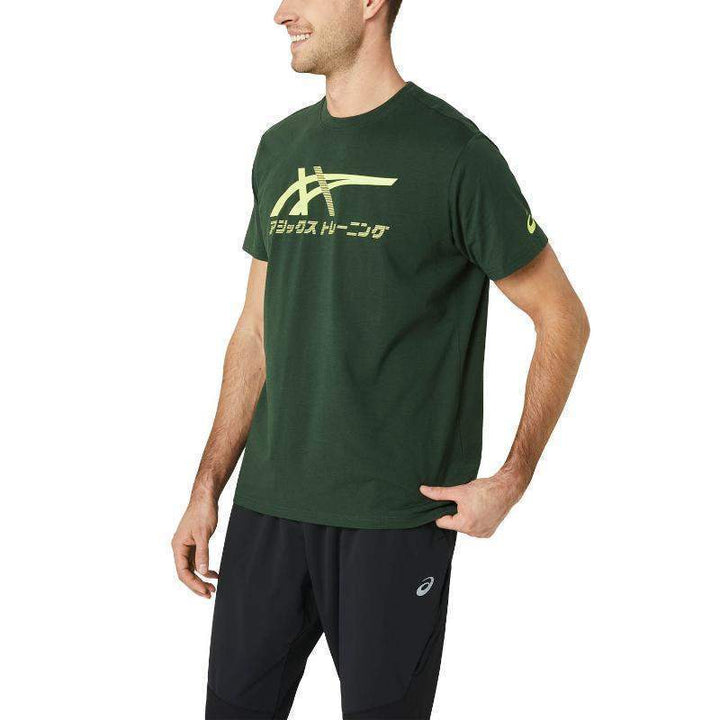 Camiseta Asics Tiger Forest Verde Amarelo