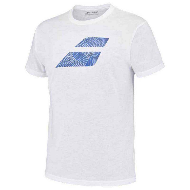 Camiseta Babolat Exercise Big Flag Blanco Jaspeado