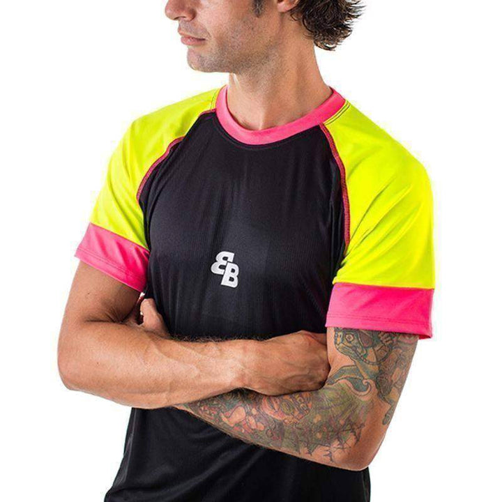 Camiseta BB Owens Preto Rosa Amarelo Fluor