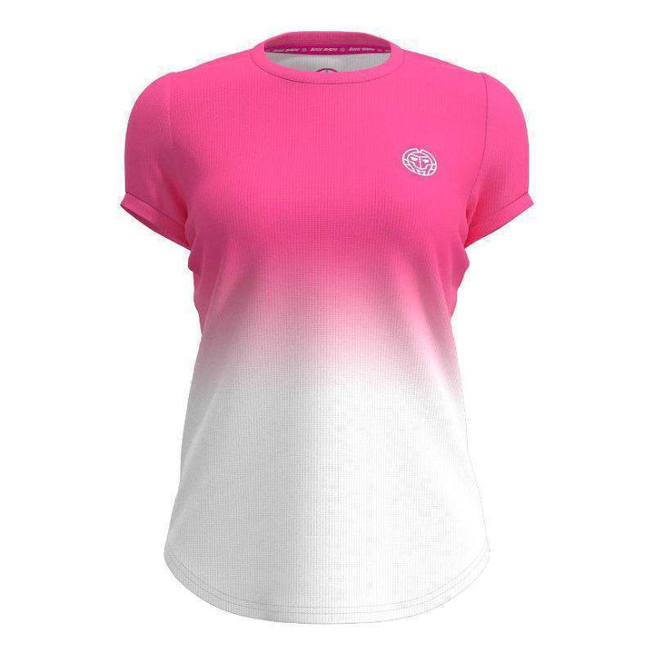 Camiseta feminina Bidi Badu Crew Gradiant rosa branca