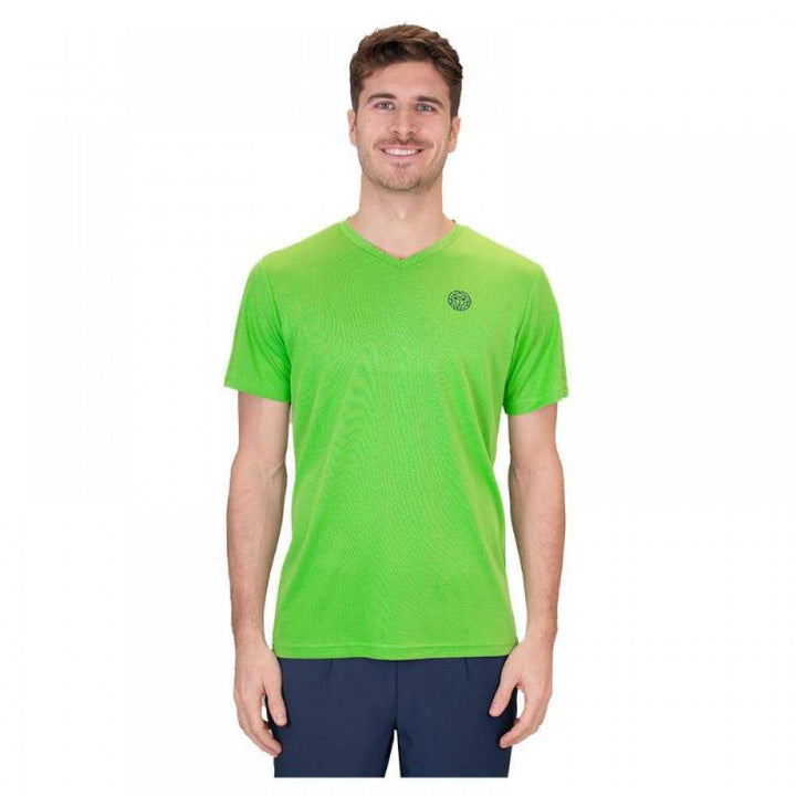 Camiseta Bidi Badu Crew Inside Out com gola V Verde Neon Azul Escuro