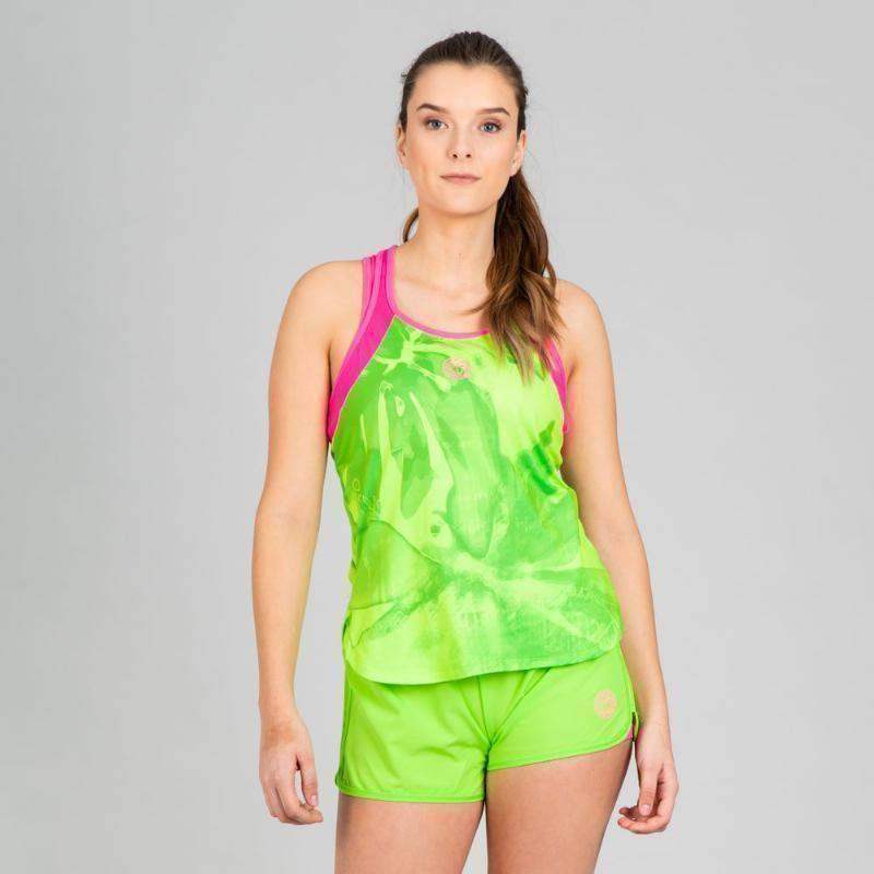 Bidi Badu Fleur Green Neon Pink T-shirt