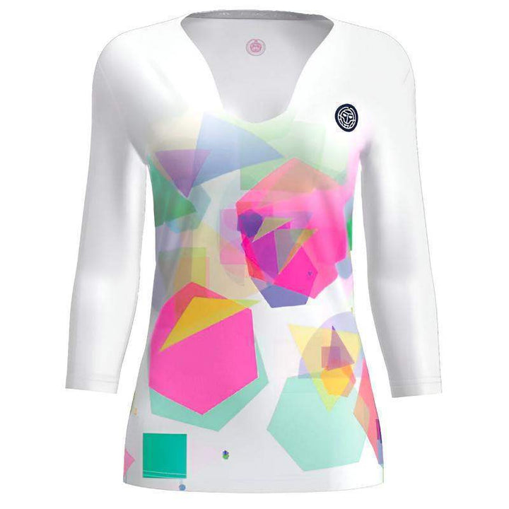 Camiseta Bidi Badu Kaleido V-Neck Blanco Mix Mujer