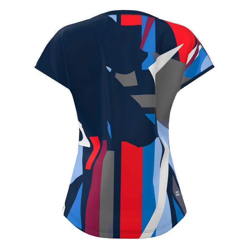 Camiseta Bidi Badu New York Capsleeve Azul Oscuro Rojo Mujer