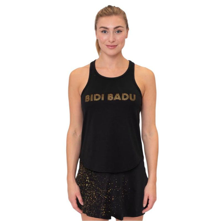 Camiseta feminina Bidi Badu Paris Chill preta dourada