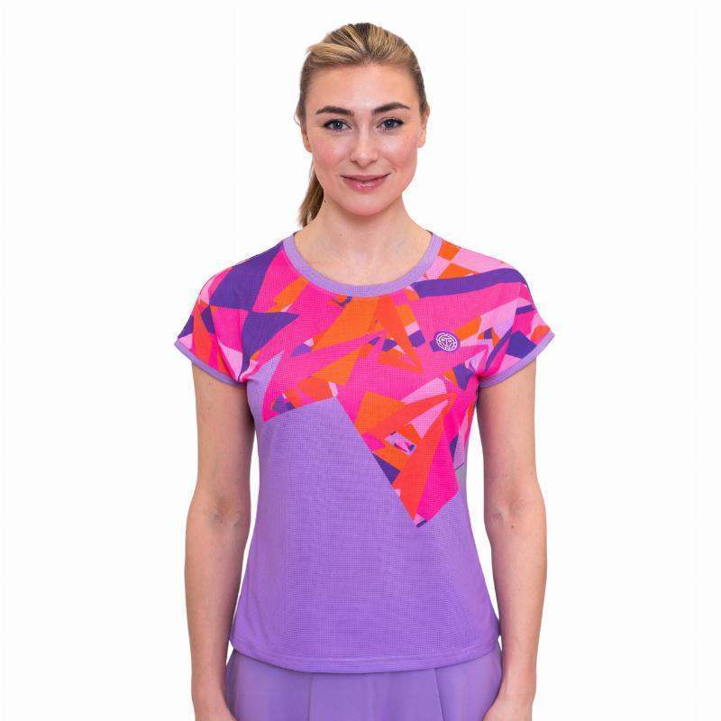 Camiseta feminina Bidi Badu Spike Capsleeve lilás rosa