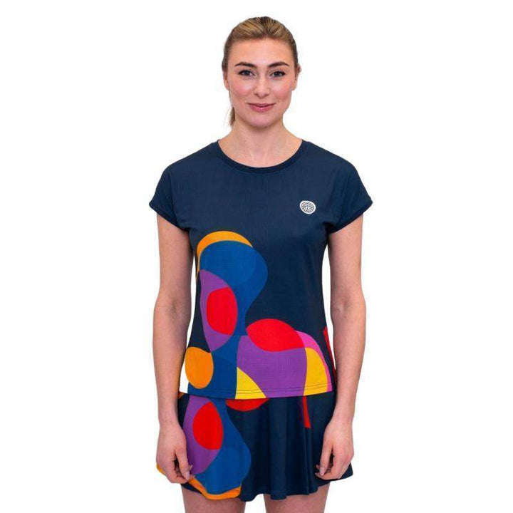 Camiseta feminina Bidi Badu Twiggy Capsleeve azul escuro mix