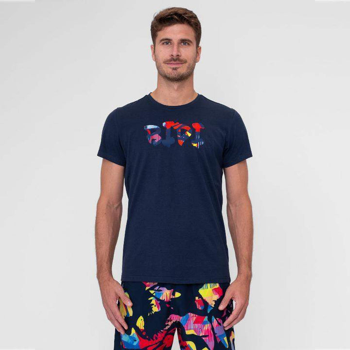 Camiseta Bidi Badu Wild Arts Chill Azul Escuro Vermelho Mix