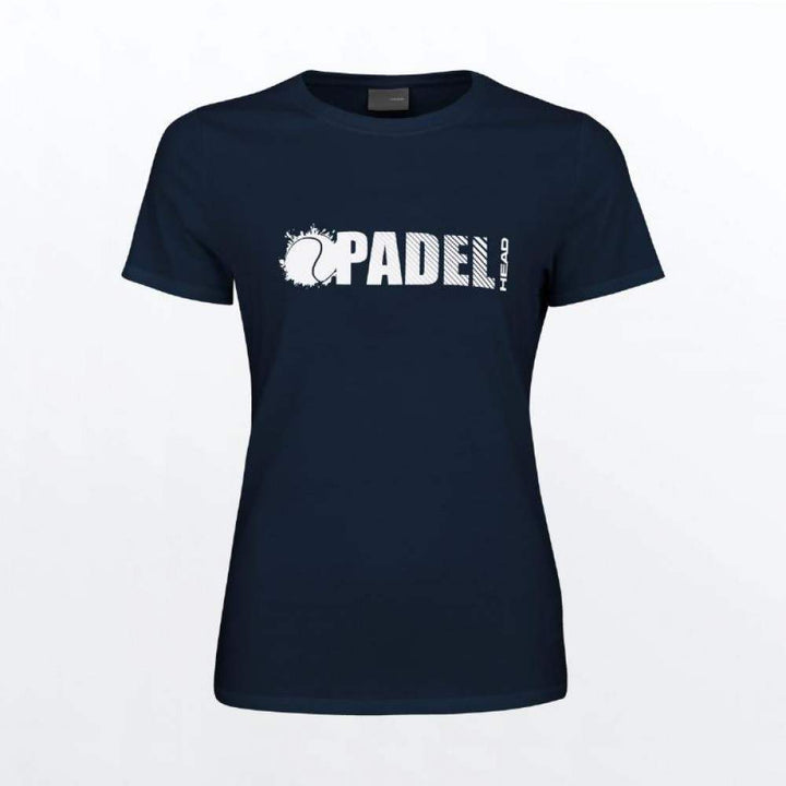 Camiseta feminina Head Padel Font azul escuro