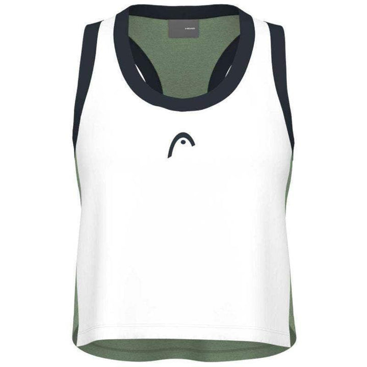 Head Play Crop Top Branco Verde Camiseta Feminina