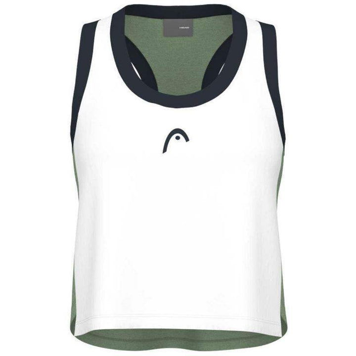 Head Play Crop Top Branco Verde Camiseta Feminina