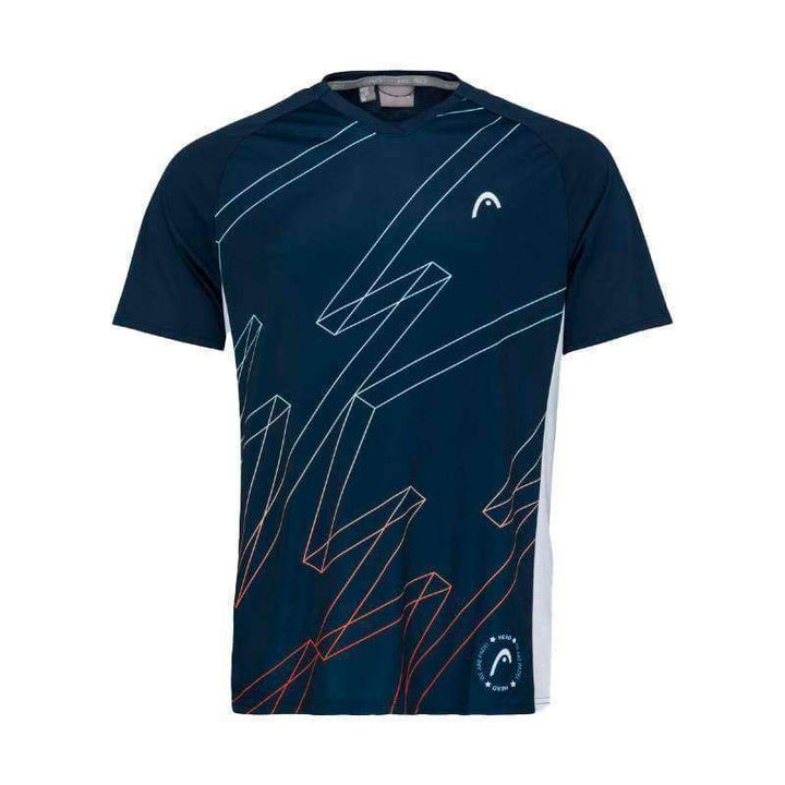 Camiseta Head Play Print Padel Azul Oscuro