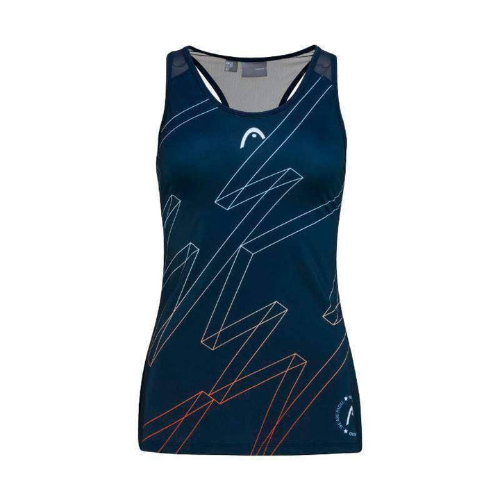 Head Play Print Padel Camiseta feminina azul escuro