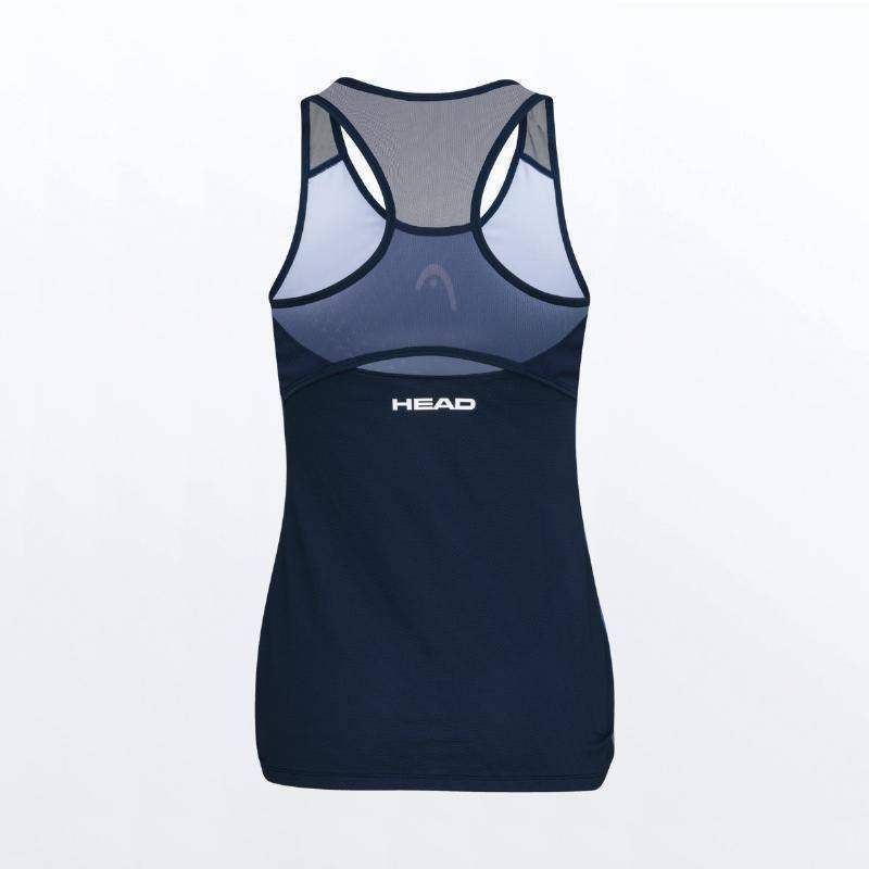 Head Play Print Padel Camiseta feminina azul escuro