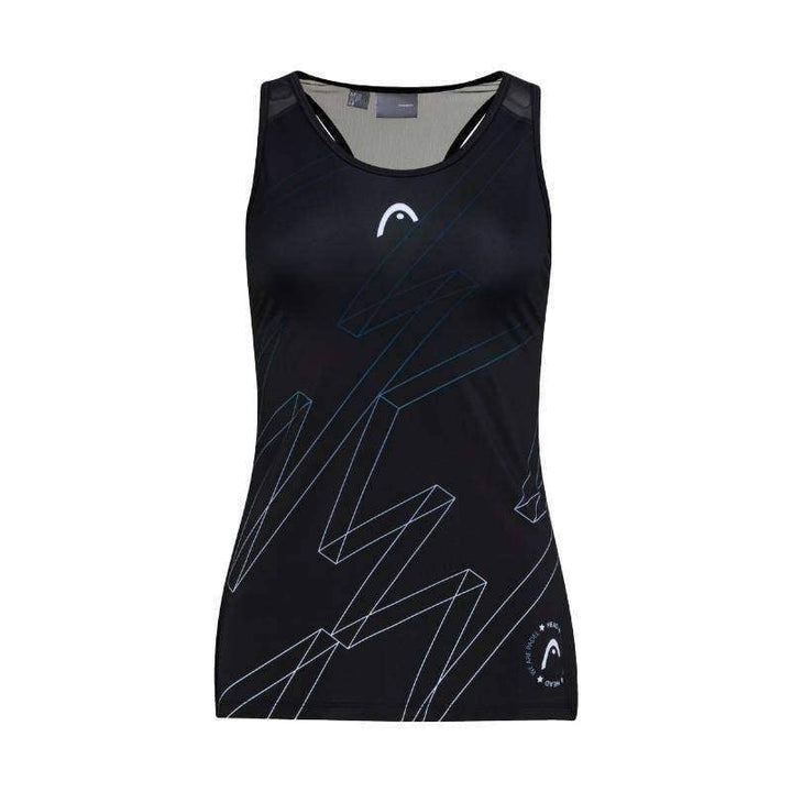 Head Play Print Padel Camiseta feminina preta