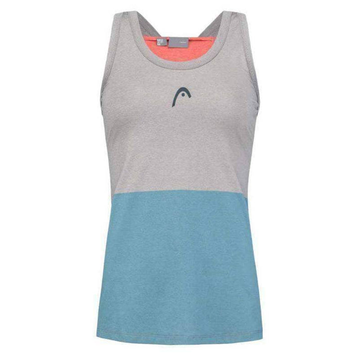 Camiseta feminina Head Tech Top cinza azul elétrico