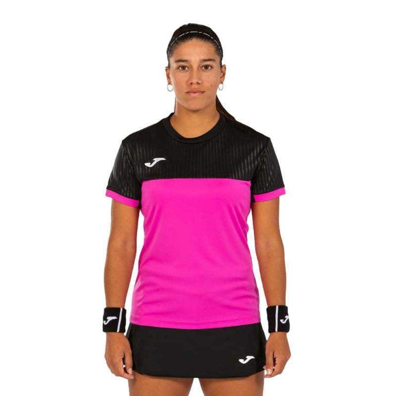 Camiseta Joma Montreal Rosa Negro Mujer